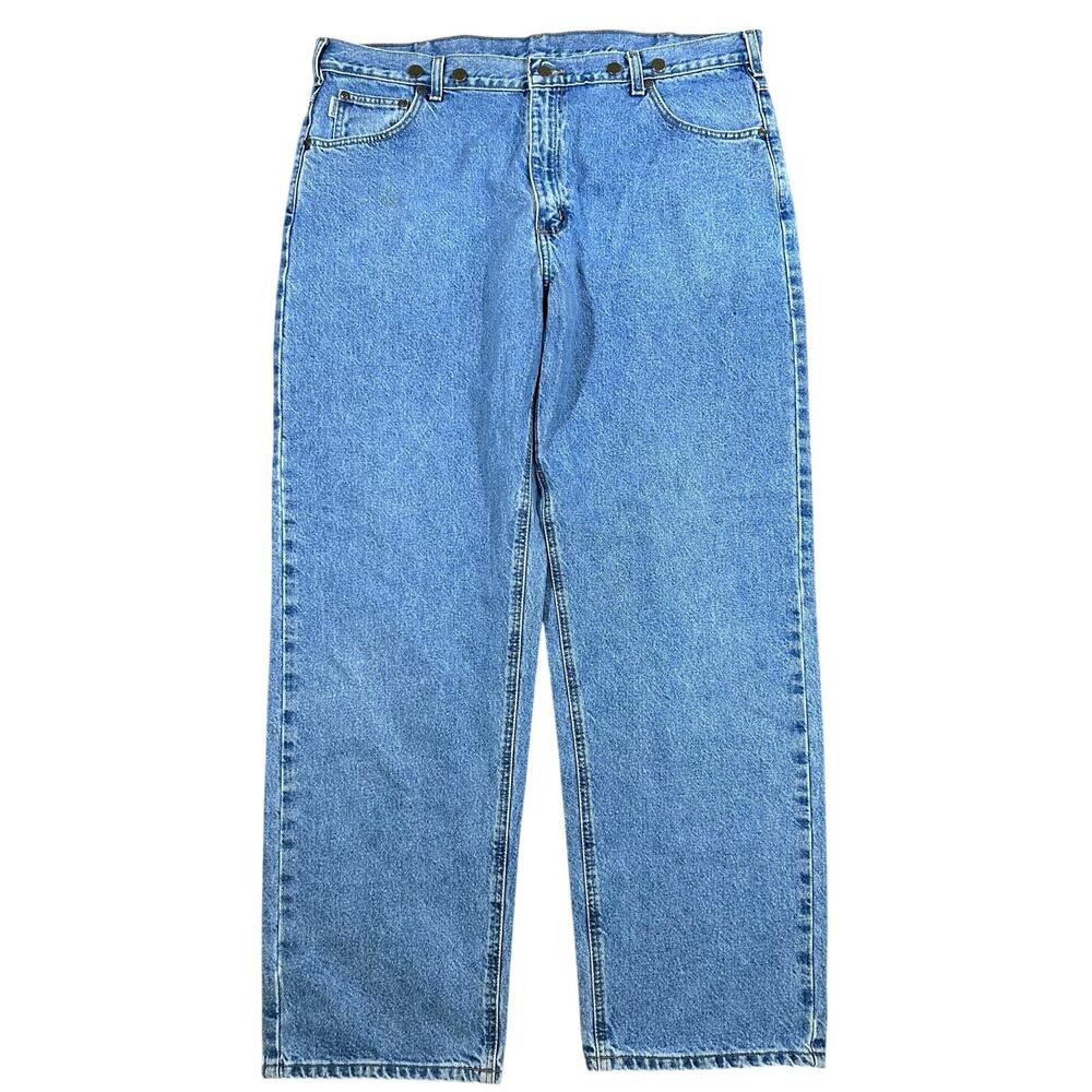 Vintage Carhartt Logger Jeans 42x34 Men’s Blue Denim Workwear Pants